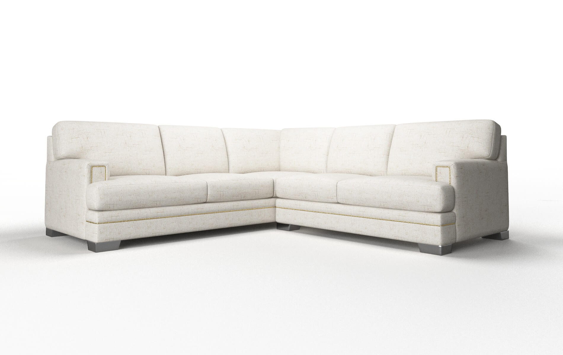 Barcelona Derby Taupe Sectional metal legs 1