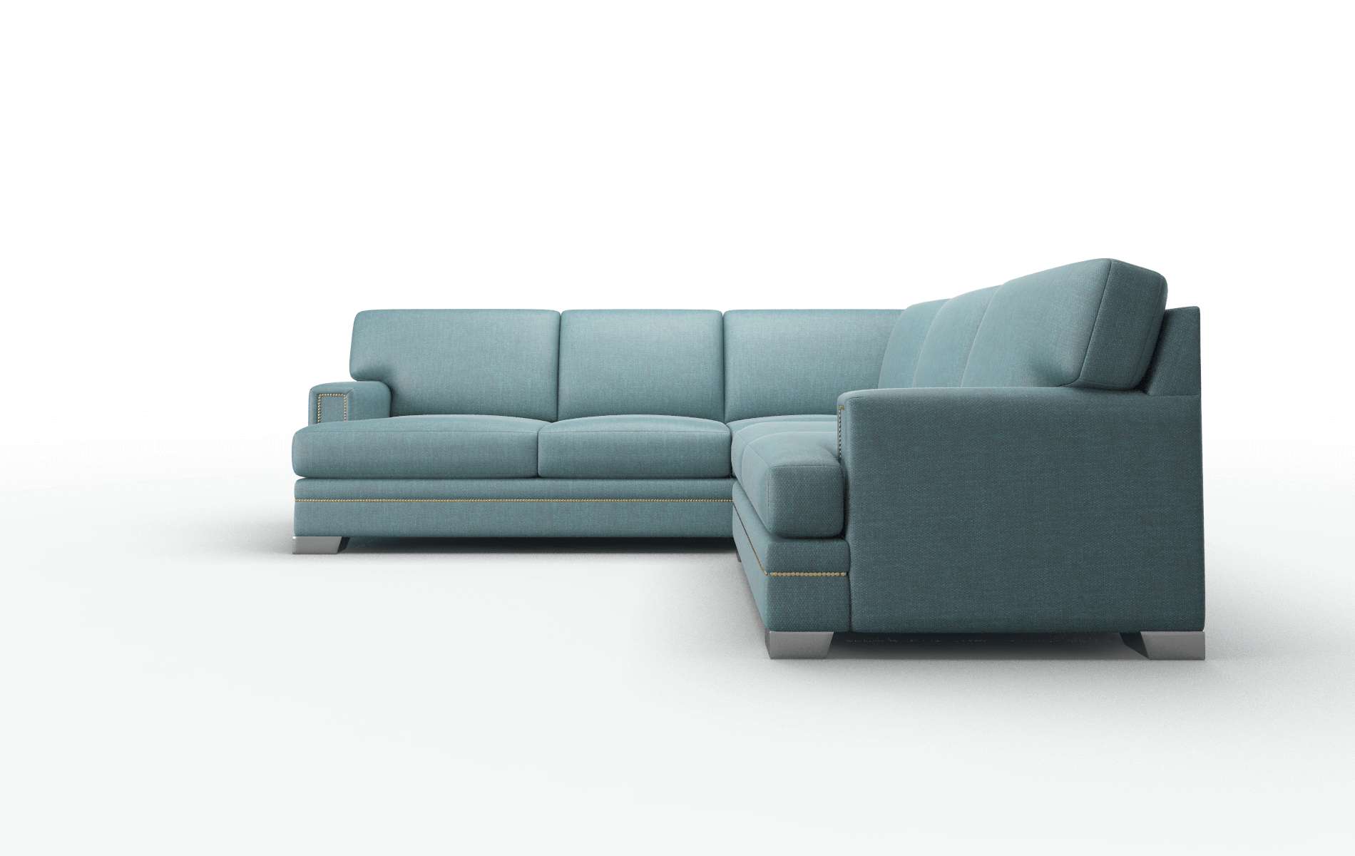 Barcelona Elliot Teal Sectional metal legs 5