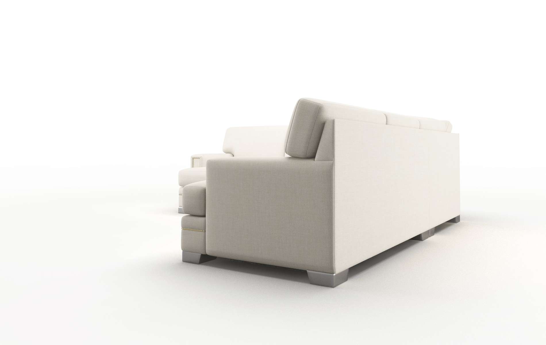 Barcelona Keylargo Almond Sectional metal legs 4