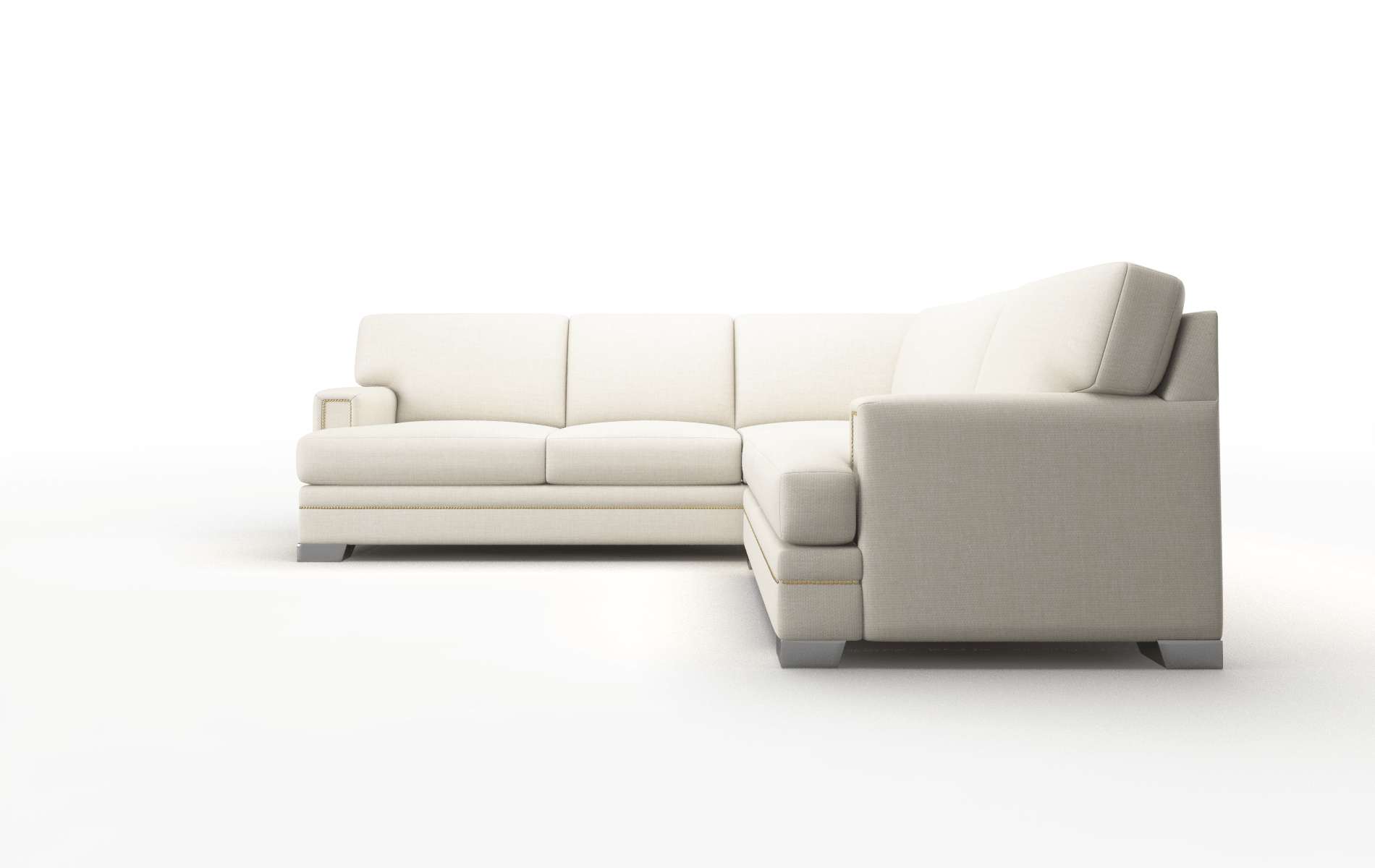 Barcelona Keylargo Almond Sectional metal legs 5