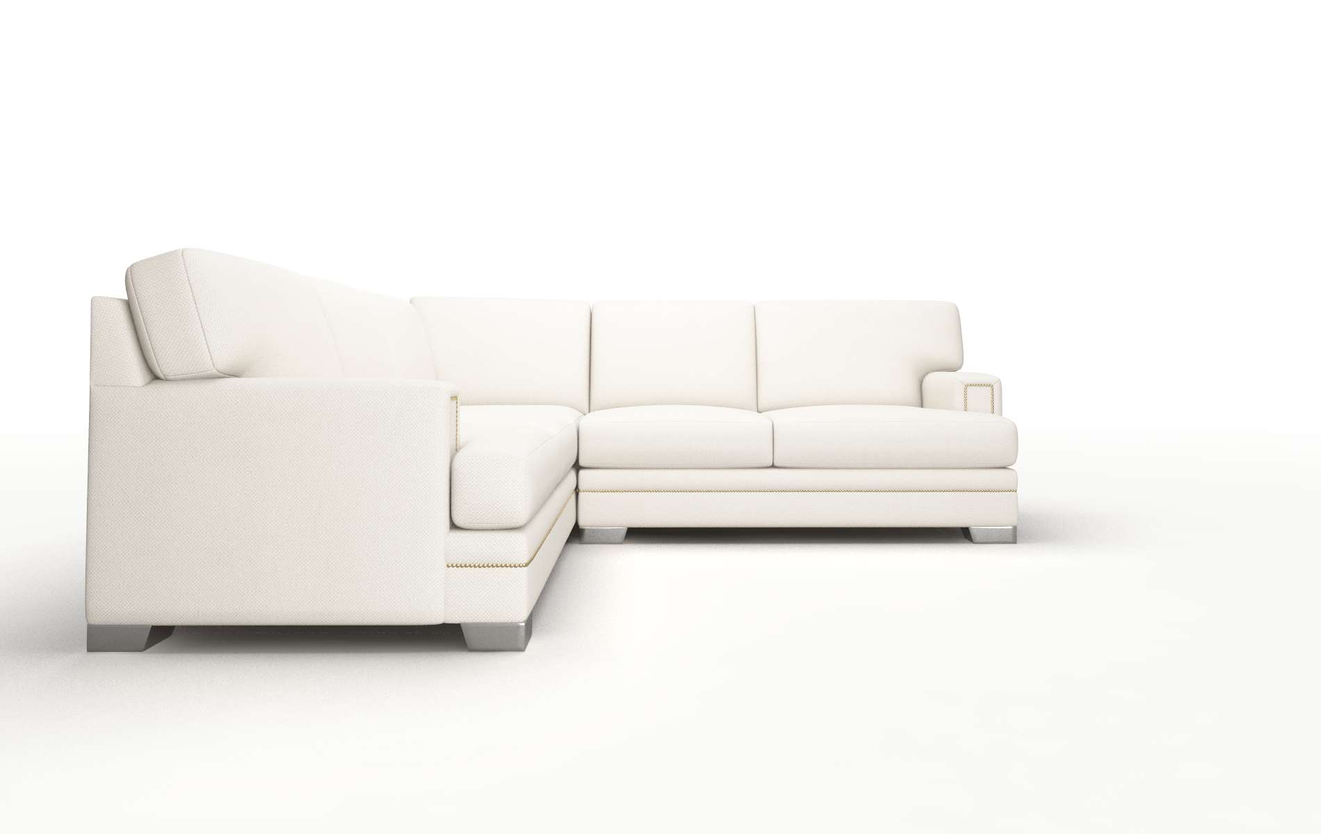 Barcelona Malibu Linen Sectional metal legs 2