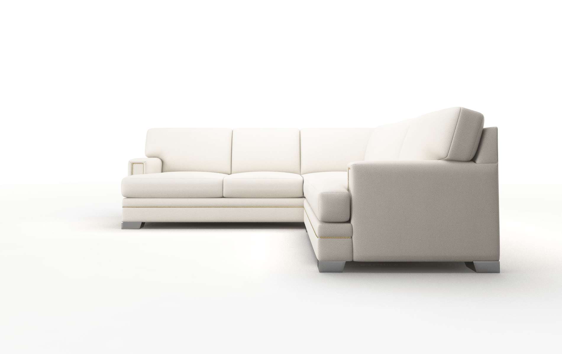 Barcelona Malibu Linen Sectional metal legs 5