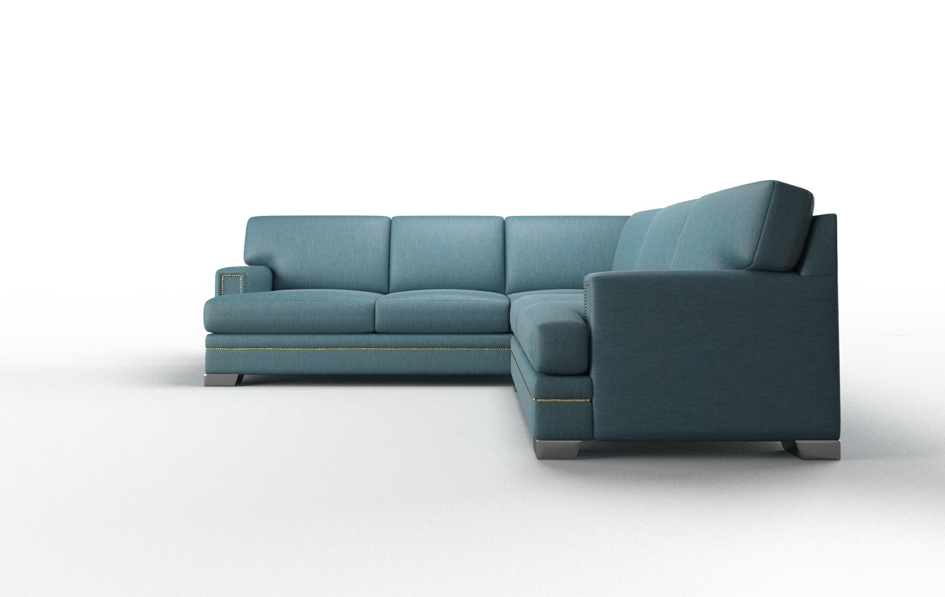 Barcelona Merit Peacock Sectional metal legs 5