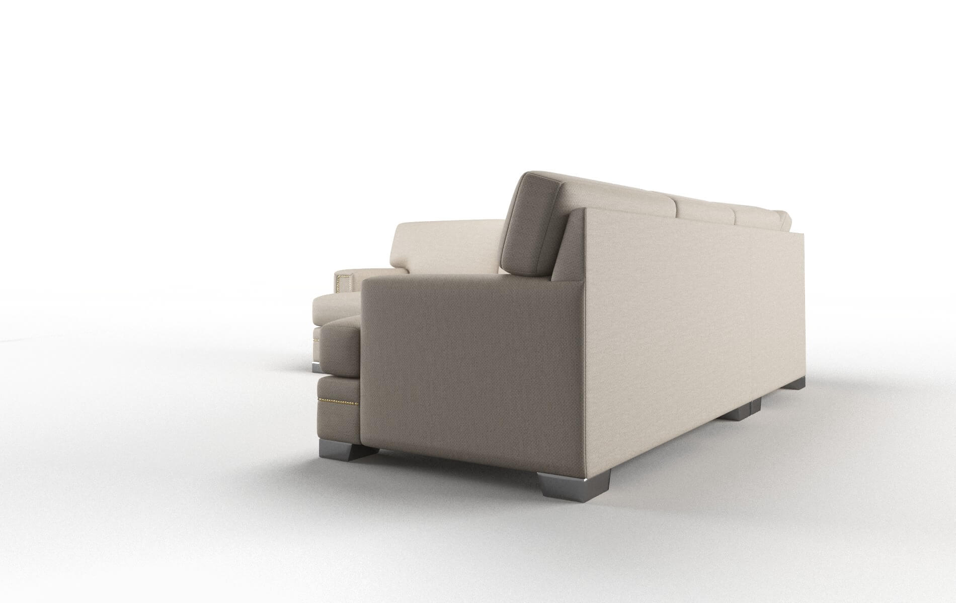 Barcelona Naples Almond Sectional metal legs 4