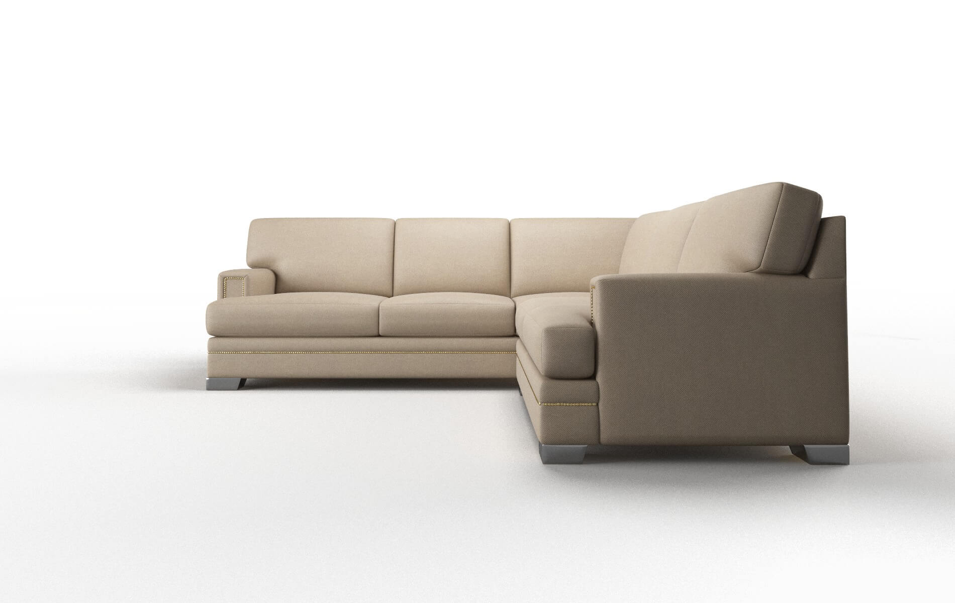 Barcelona Oakley Taupe Sectional metal legs 5