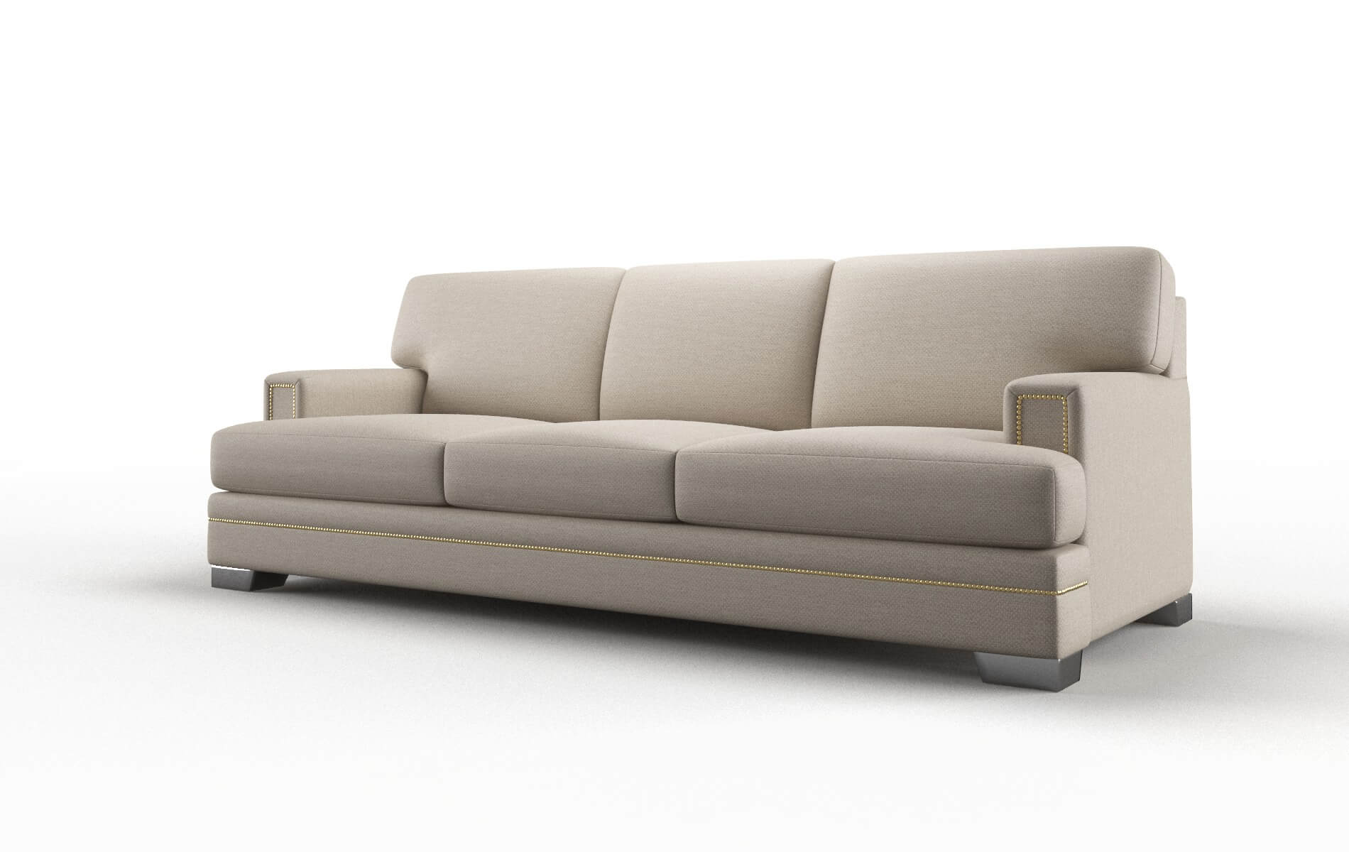 Barcelona Oscar Linen Sofa metal legs 4