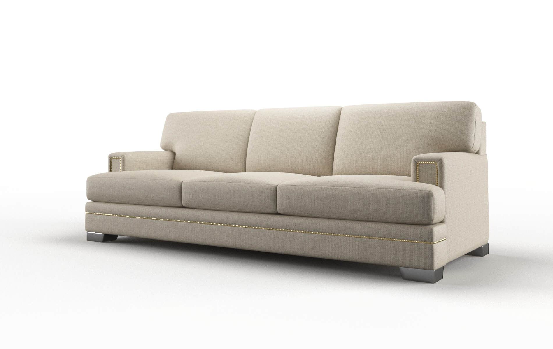 Barcelona Parker Linen Sofa metal legs 4