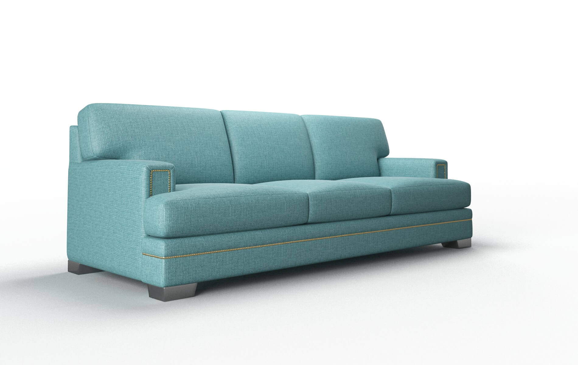 Barcelona Parker Turquoise Sofa metal legs 2