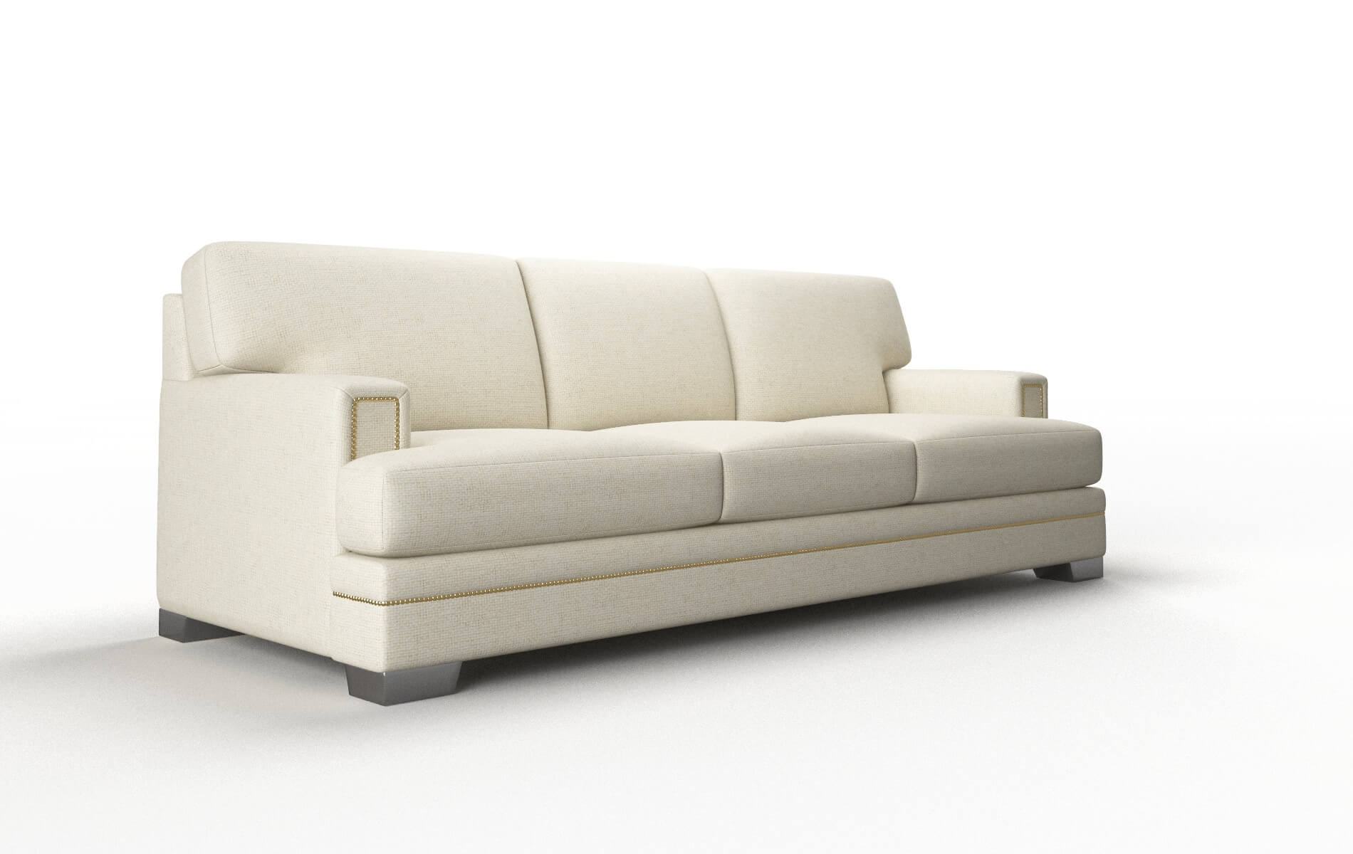 Barcelona Phoenix Ivory Sofa metal legs 2