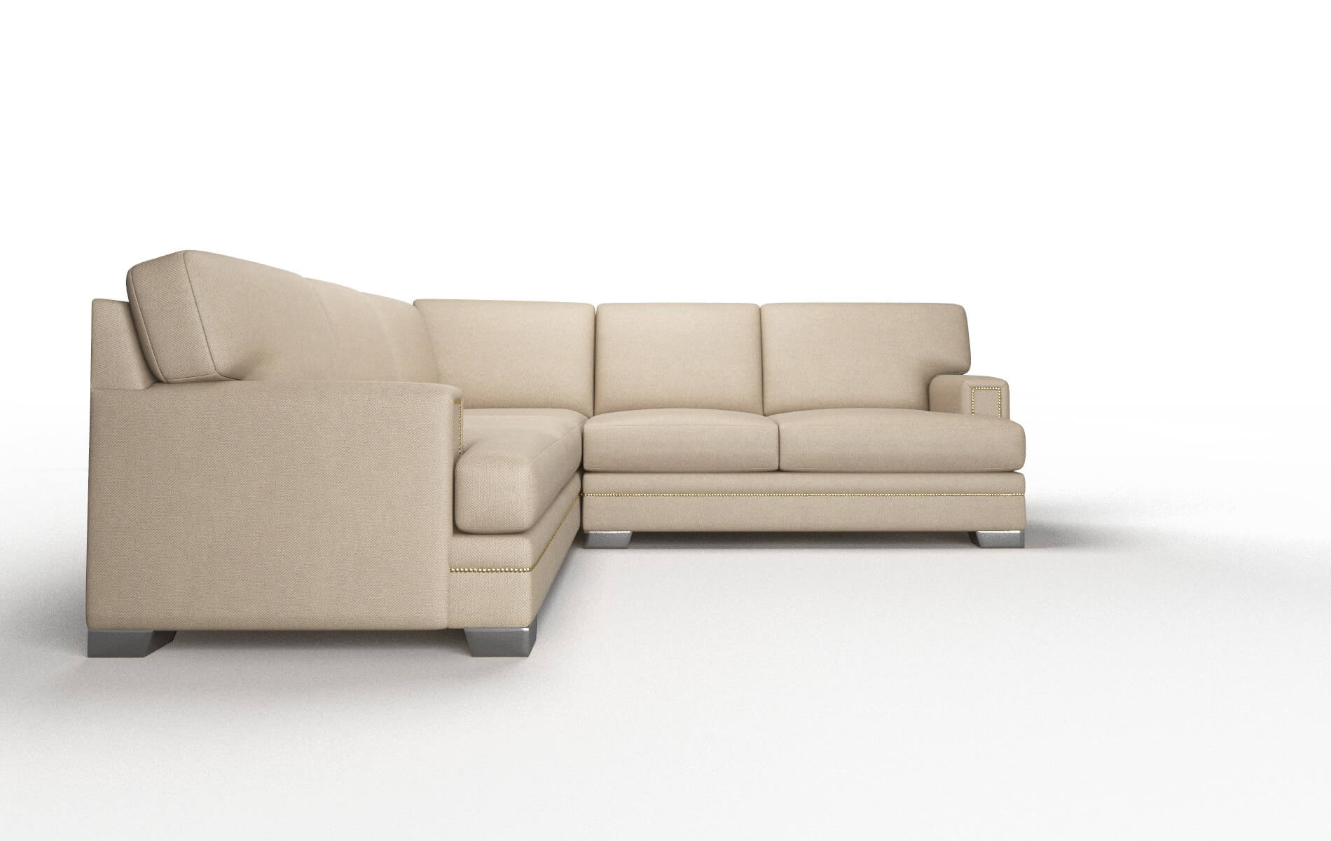 Barcelona Rocket Cappuccino Sectional metal legs 2