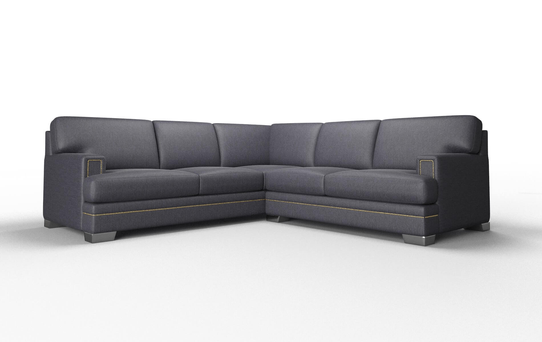 Barcelona Sasha Navy Sectional metal legs 1