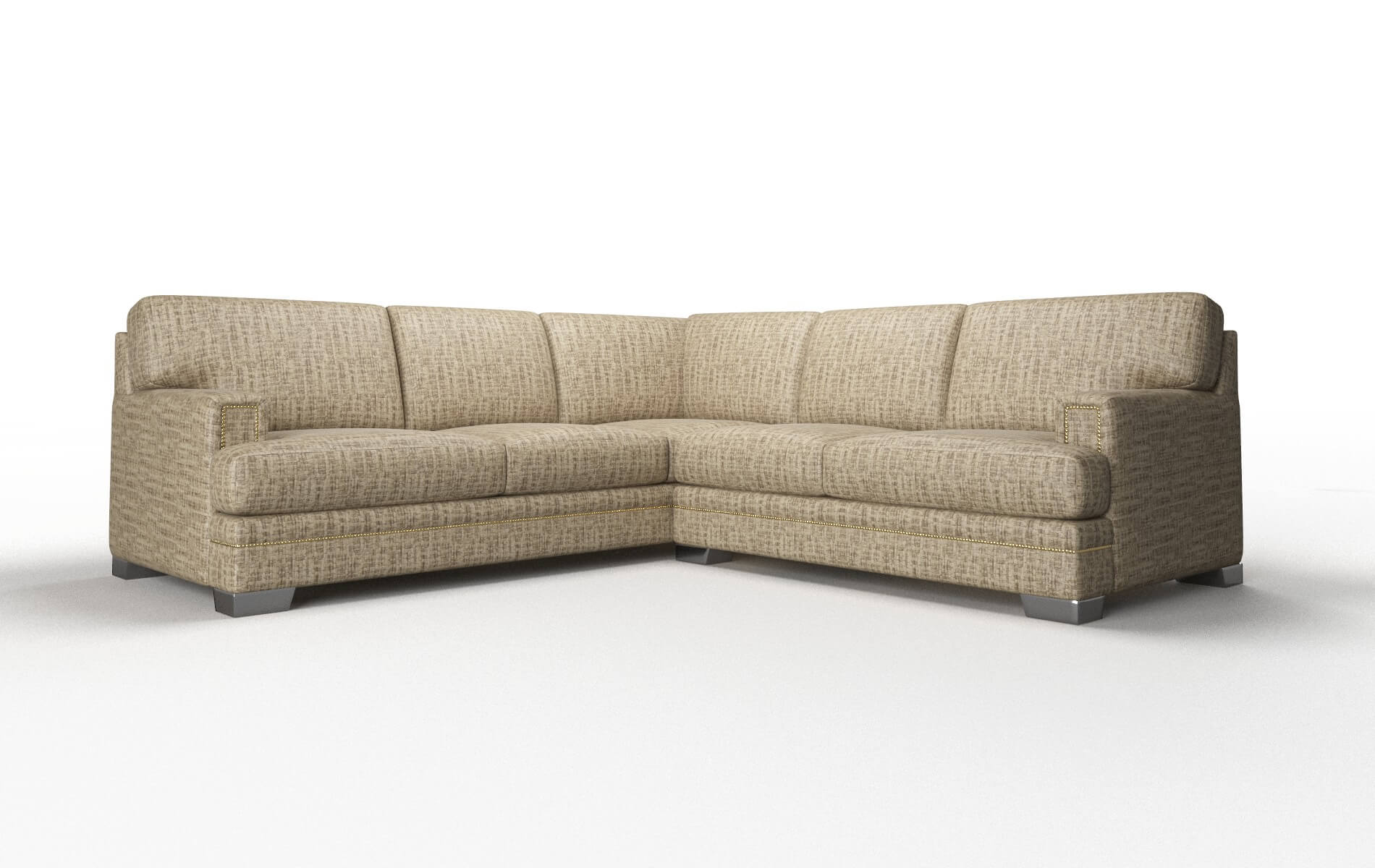 Barcelona Venus Mocha Sectional metal legs 1