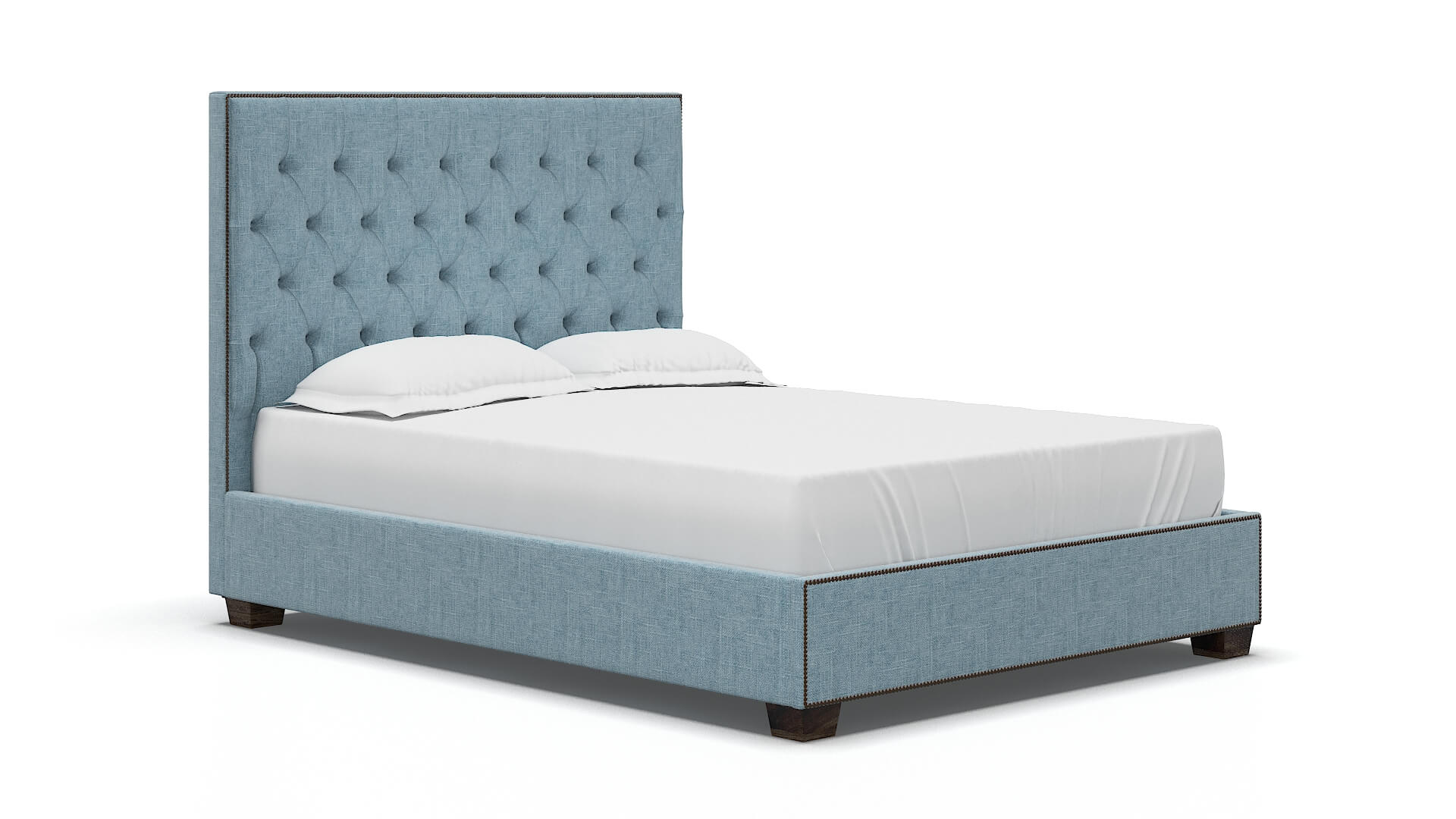 Bellezza Atlas Turquoise Bed espresso legs 2
