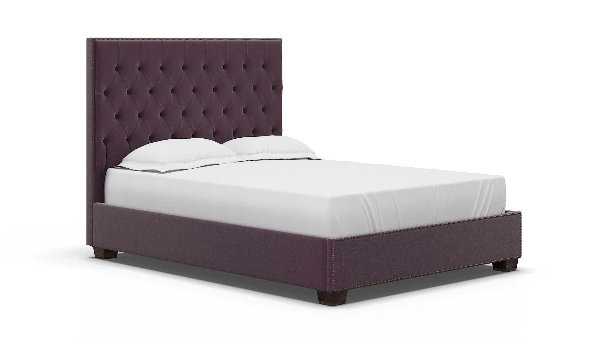 Bellezza Bella Aubergine Bed espresso legs 2