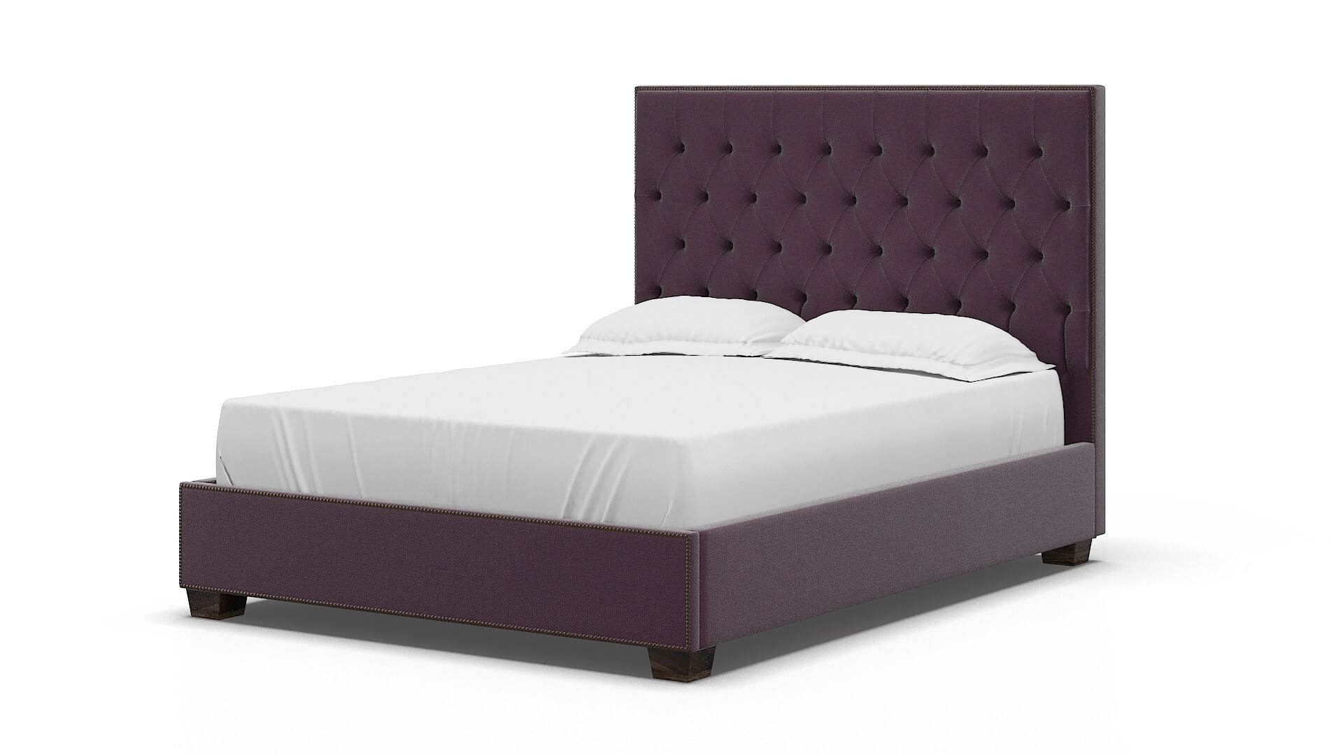 Bellezza Bella Aubergine Bed espresso legs 5