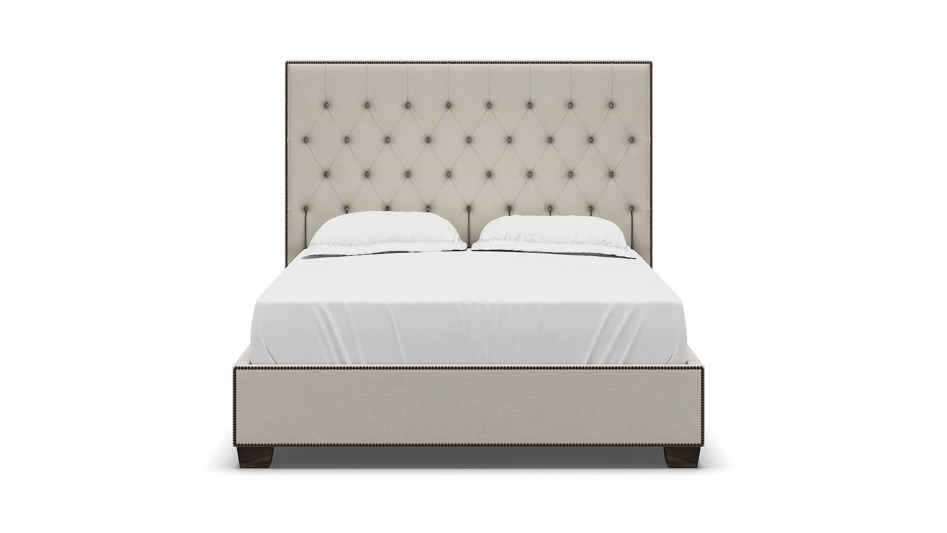 Bellezza Bungalow Ivory Bed espresso legs 1