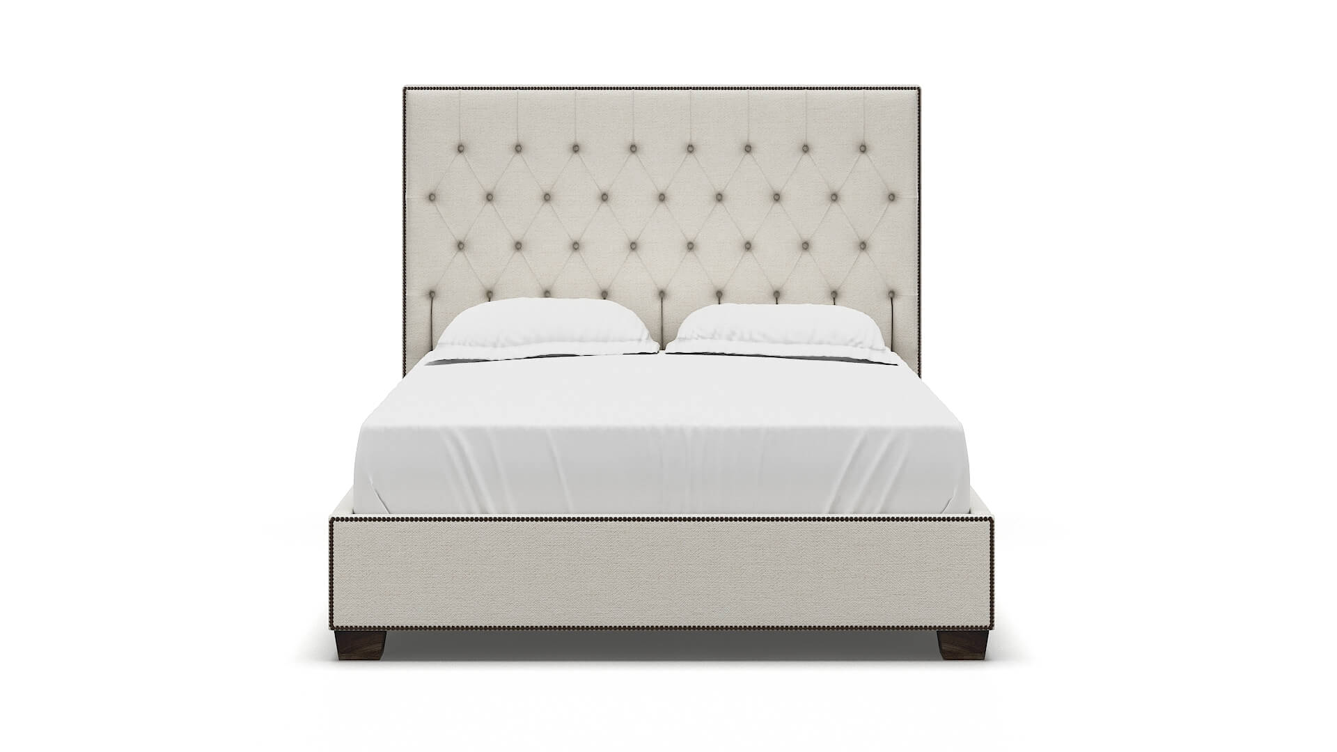 Bellezza Catalina Ivory Bed espresso legs 1