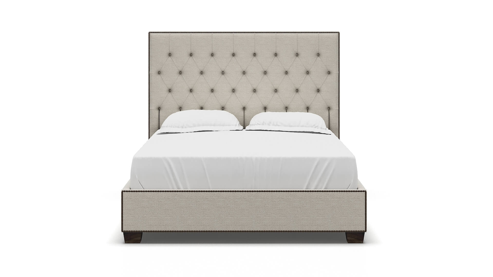 Bellezza Catalina Linen Bed espresso legs 1