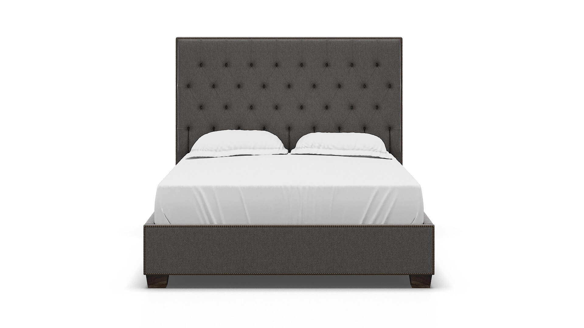 Bellezza Cosmo Charcoal Bed espresso legs 1