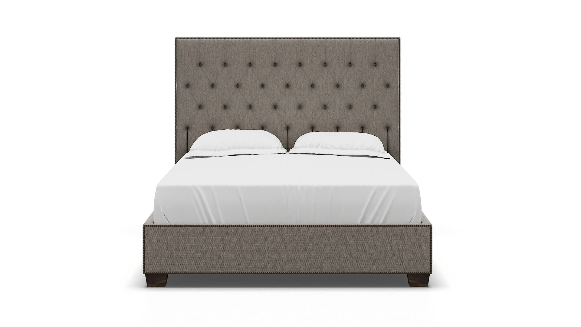 Bellezza Cosmo Taupe Bed espresso legs 1