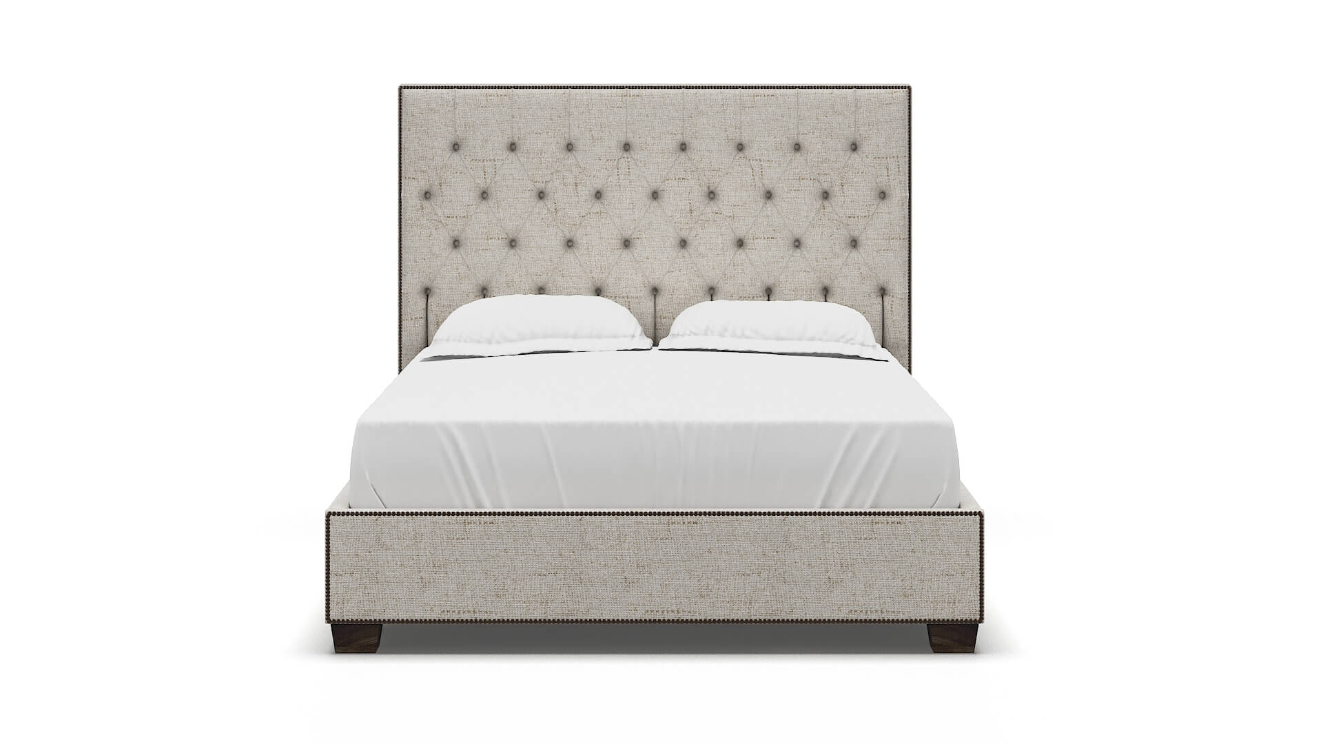 Bellezza Derby Taupe Bed espresso legs 1