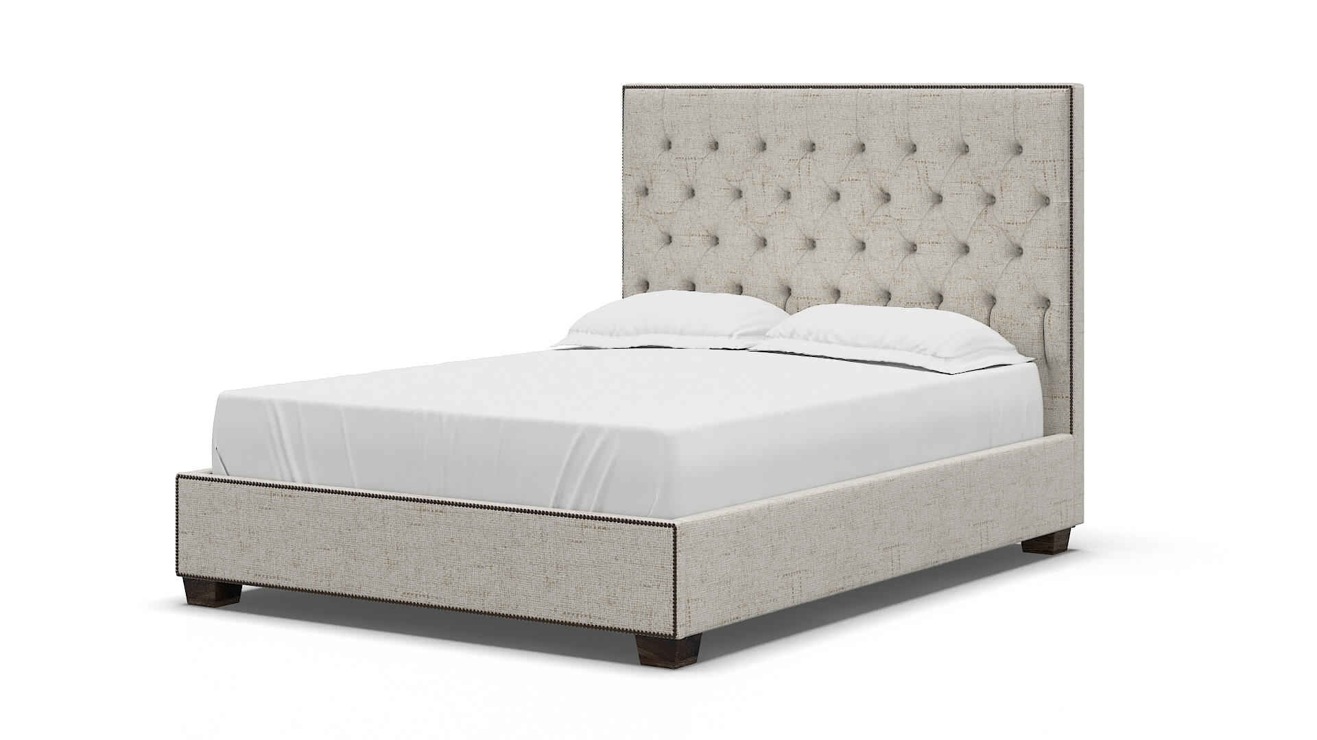 Bellezza Derby Taupe Bed espresso legs 5