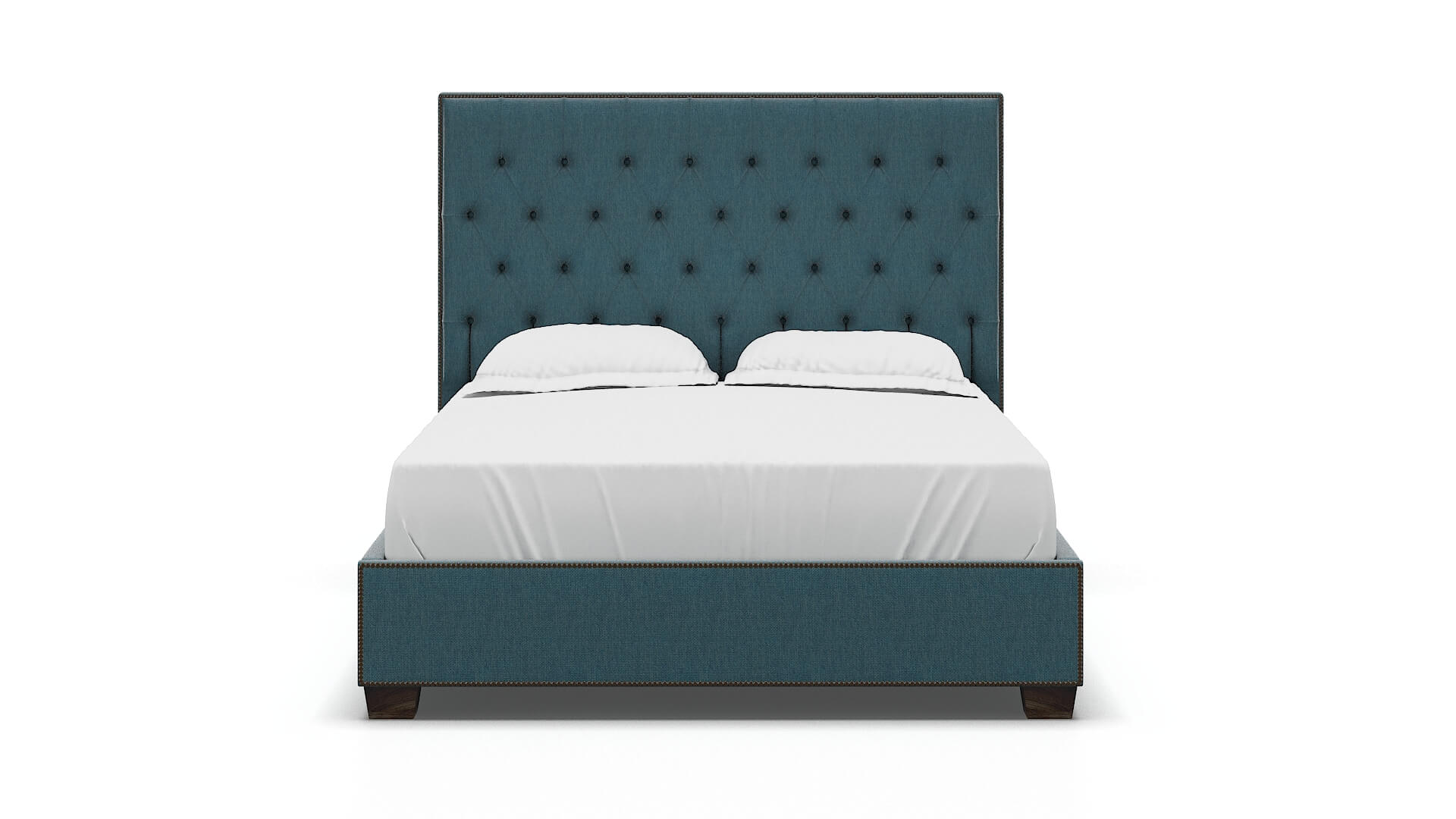 Bellezza Hepburn Teal Bed espresso legs 1