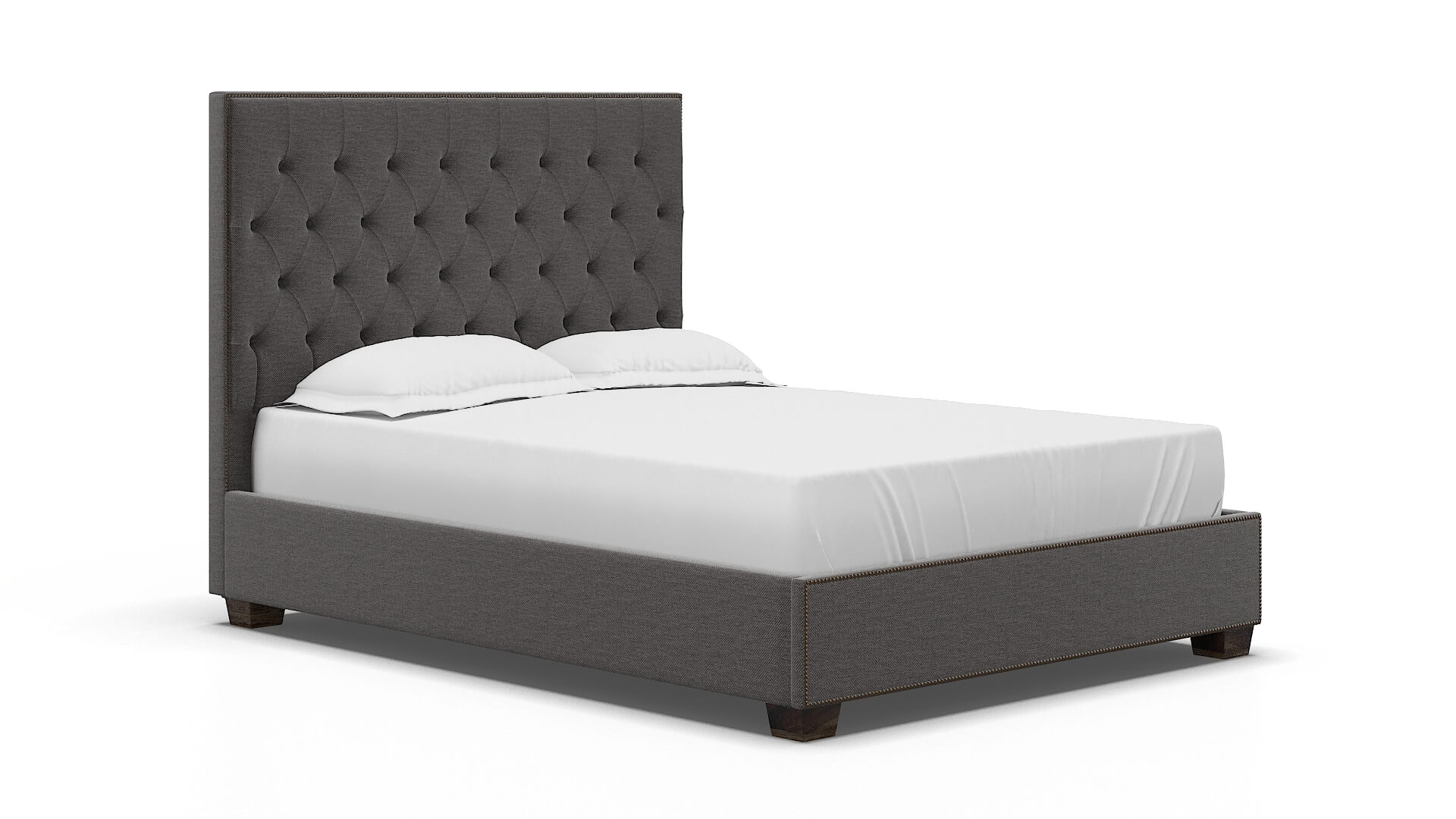 Bellezza Oscar Charcoal Bed espresso legs 2