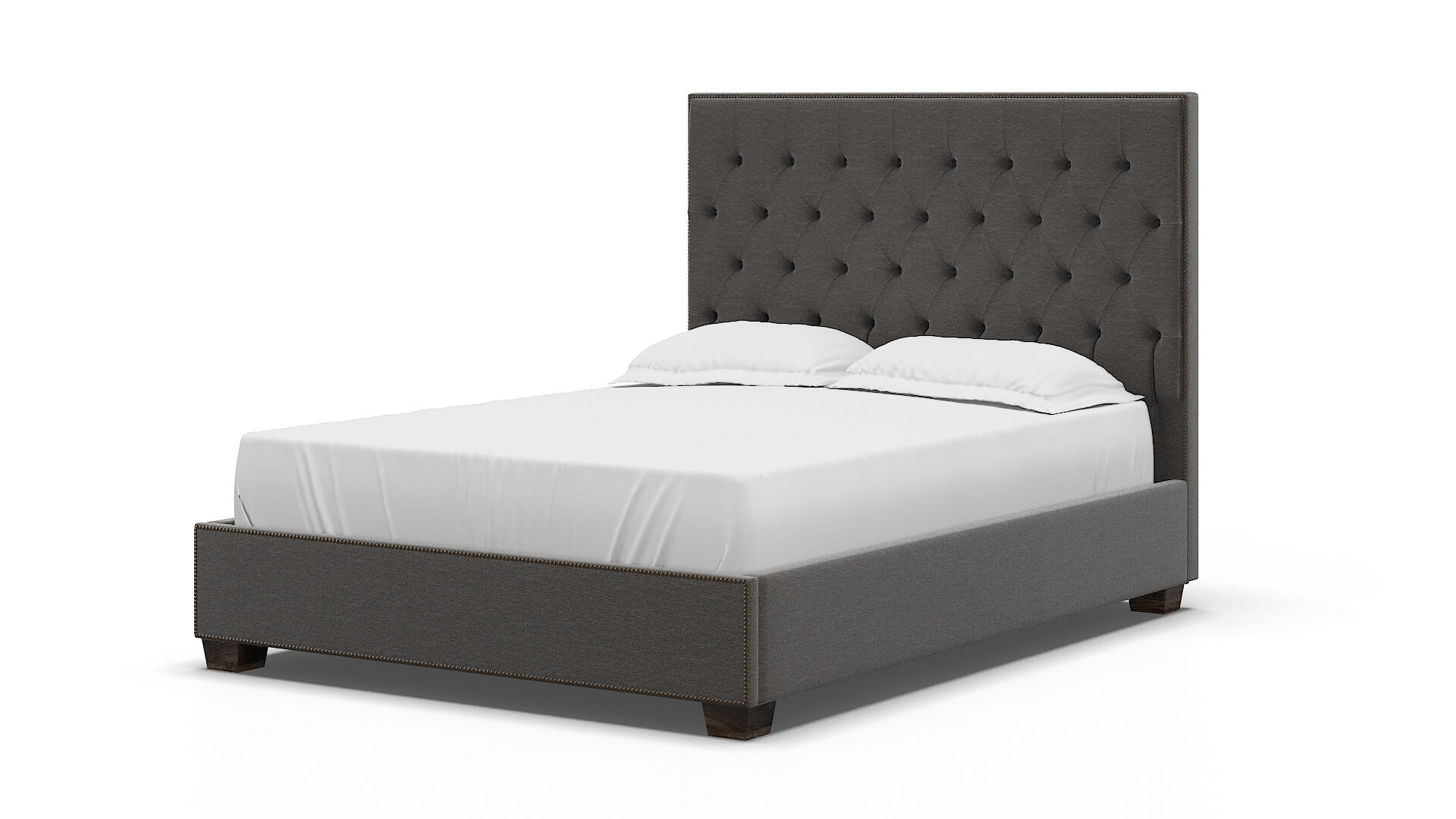 Bellezza Oscar Grey Bed espresso legs 5