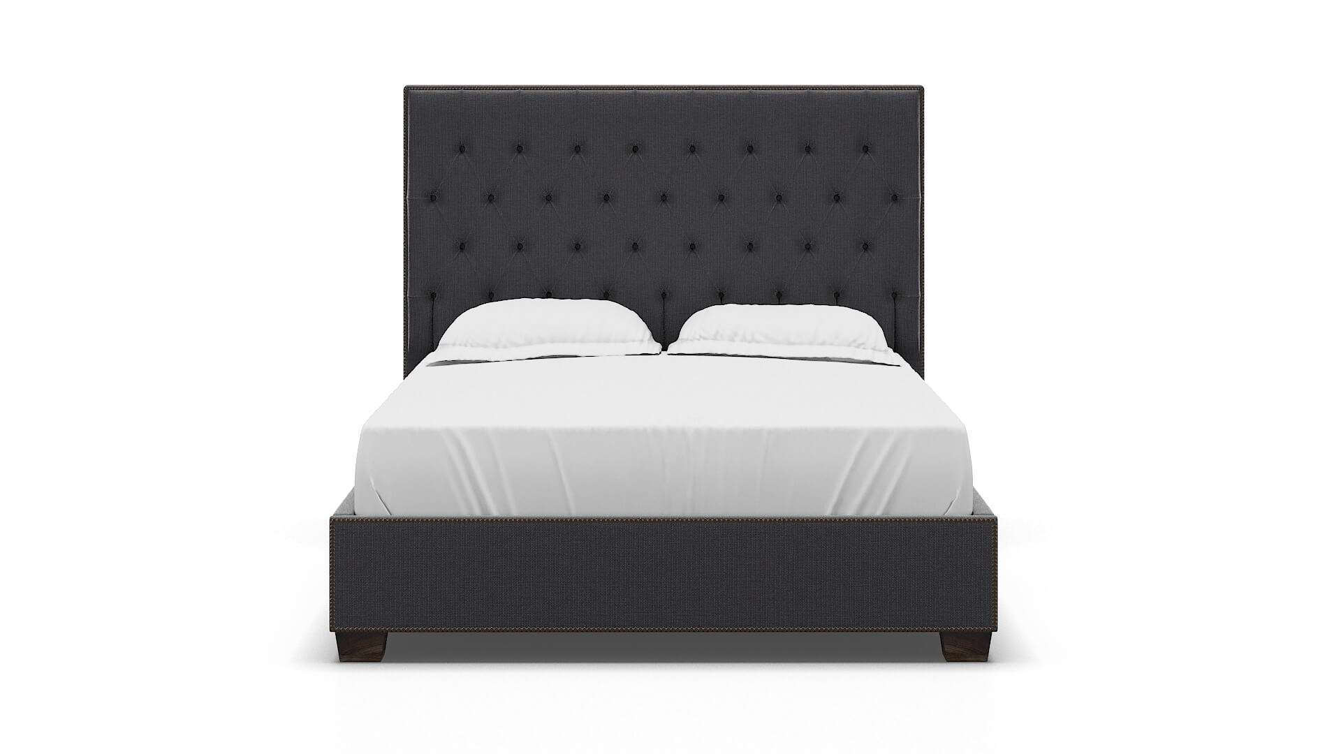 Bellezza Parker Charcoal Bed espresso legs 1