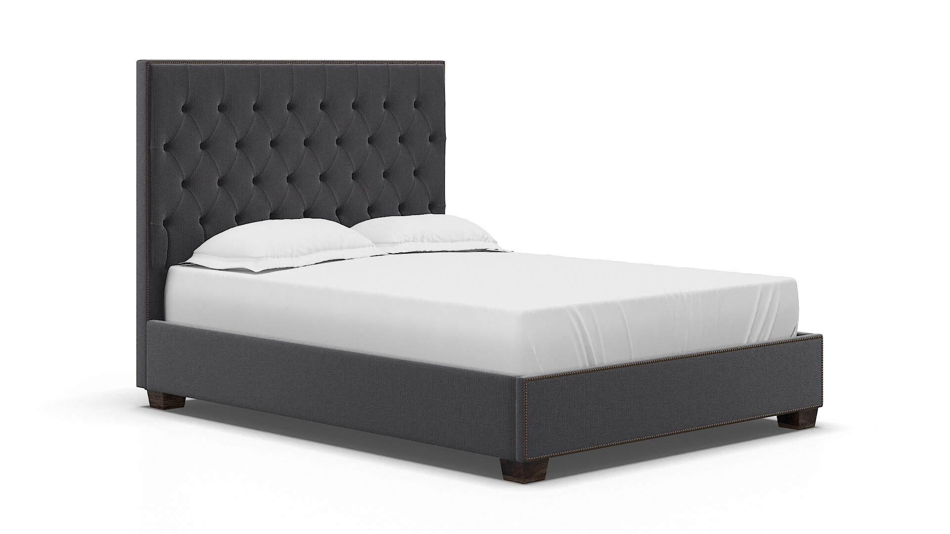 Bellezza Parker Charcoal Bed espresso legs 2