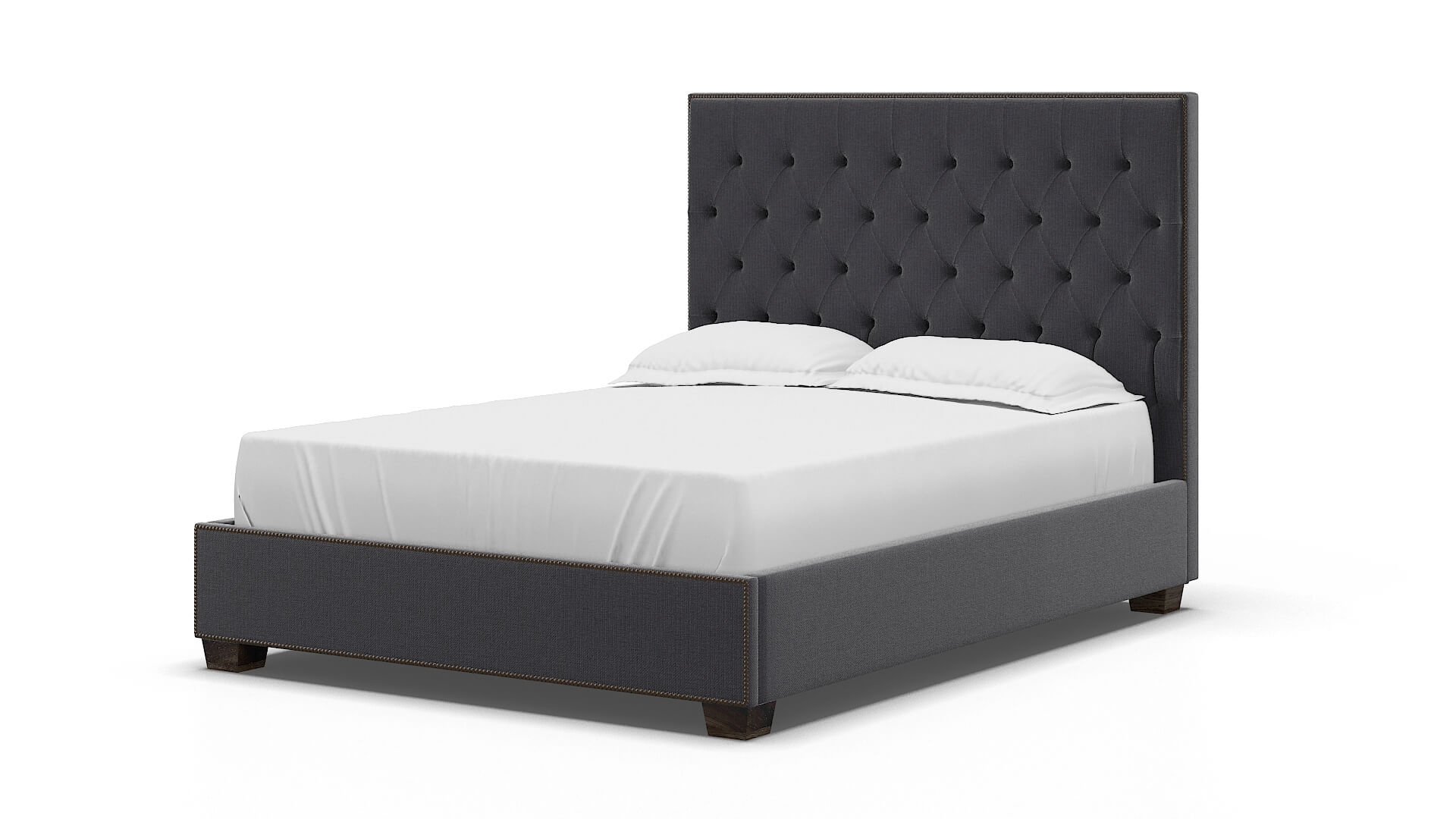 Bellezza Parker Charcoal Bed espresso legs 5