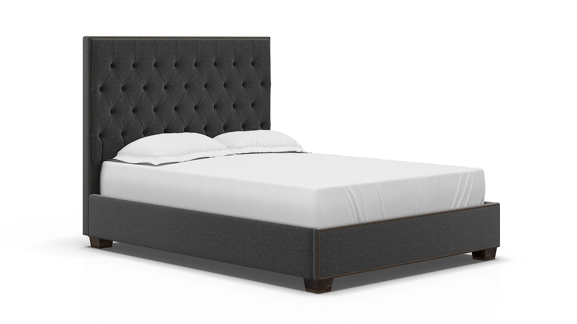 Bellezza Phoenix Charcoal Bed espresso legs 2
