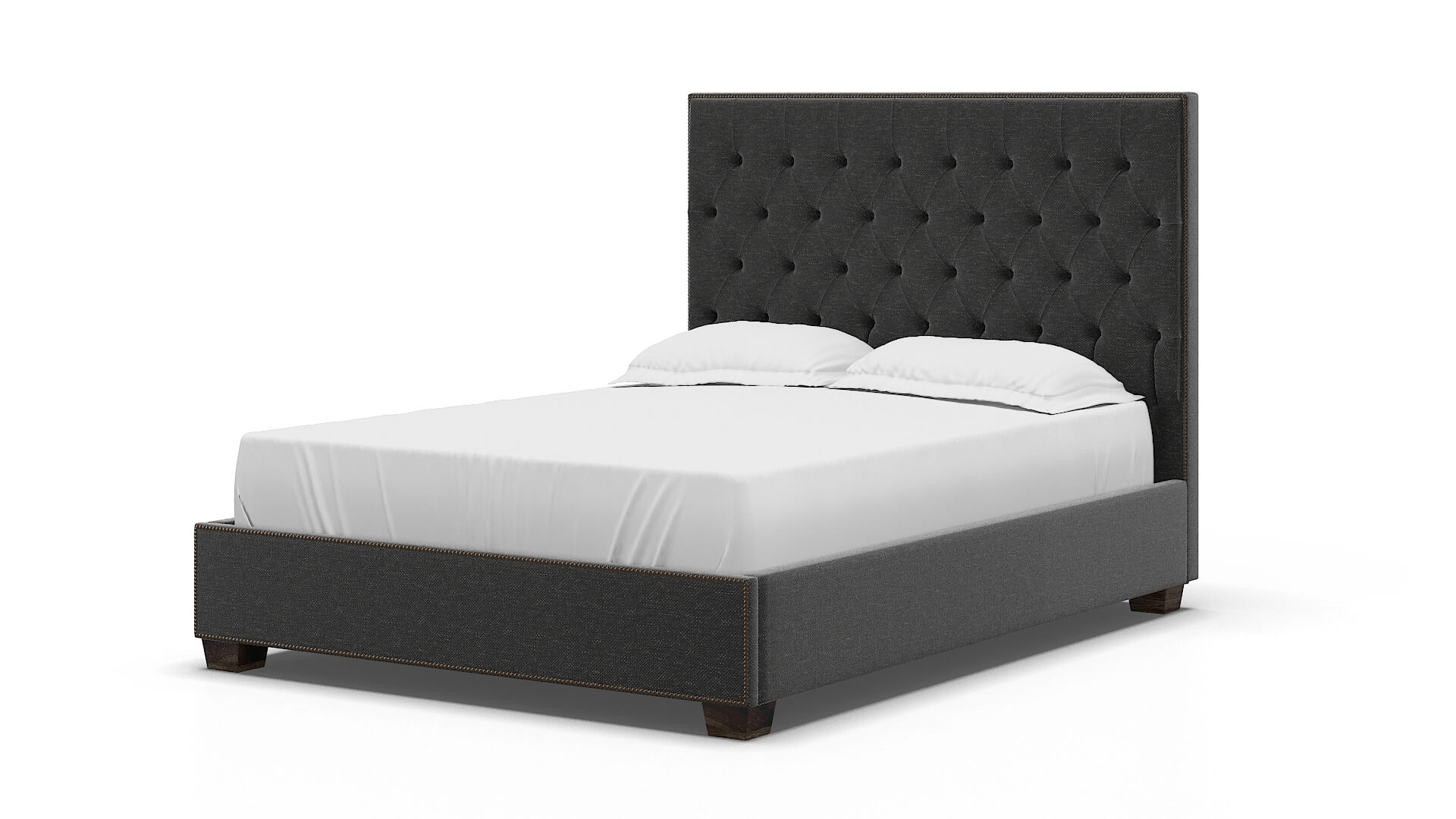 Bellezza Phoenix Charcoal Bed espresso legs 5