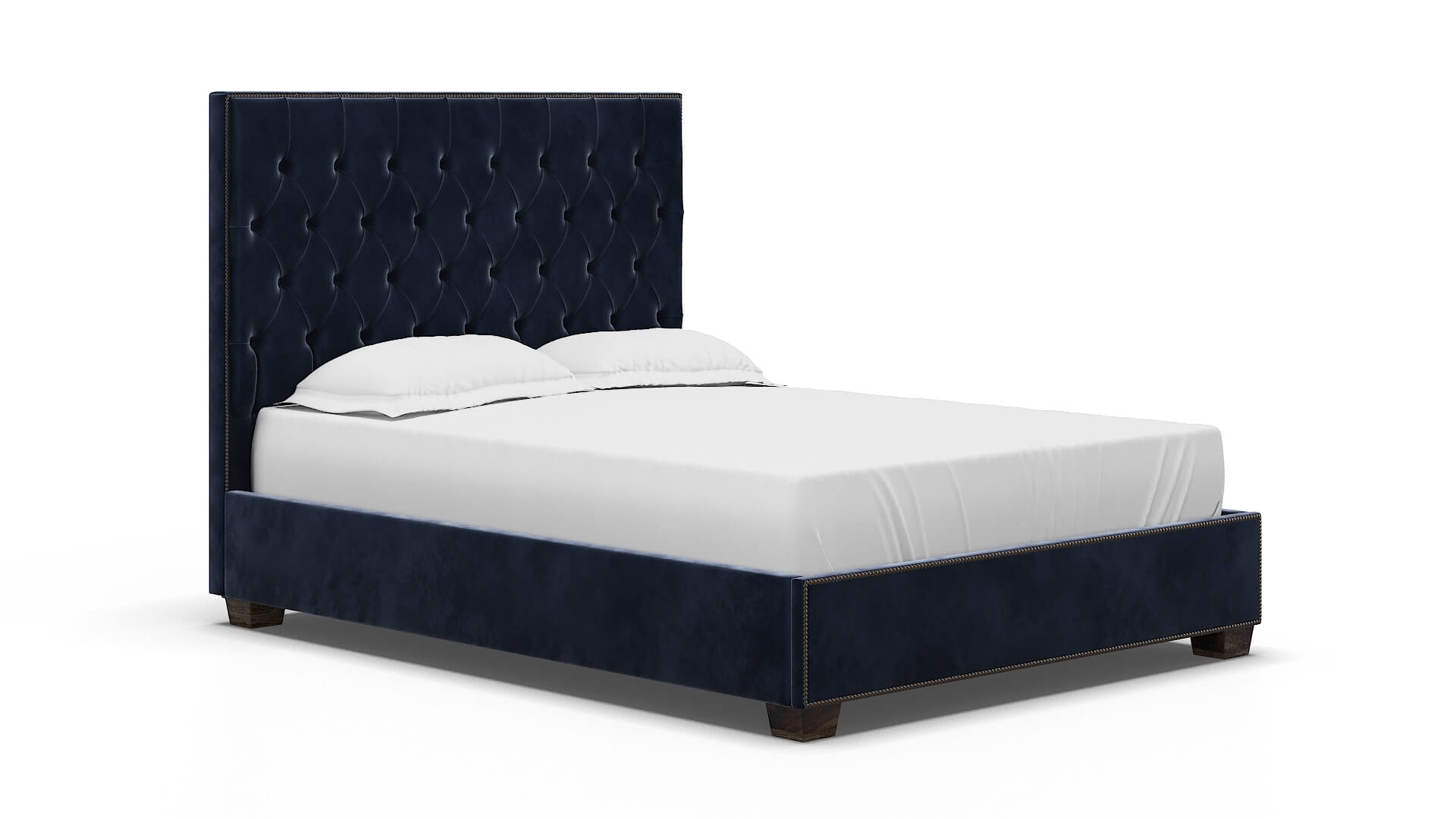 Bellezza Royale Cobalt Bed espresso legs 2