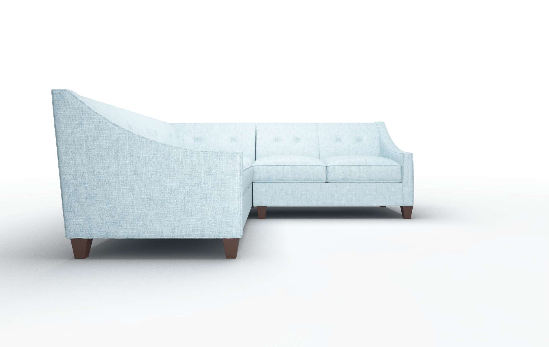 Berlin Atlas Turquoise Sectional espresso legs 2