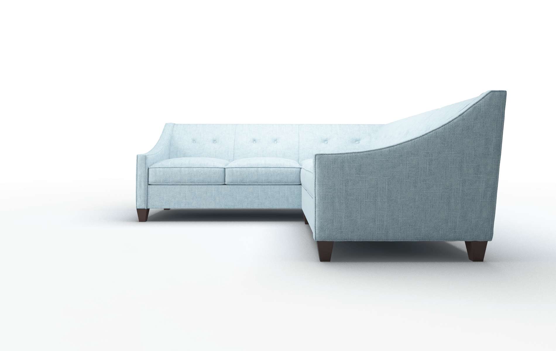 Berlin Atlas Turquoise Sectional espresso legs 5