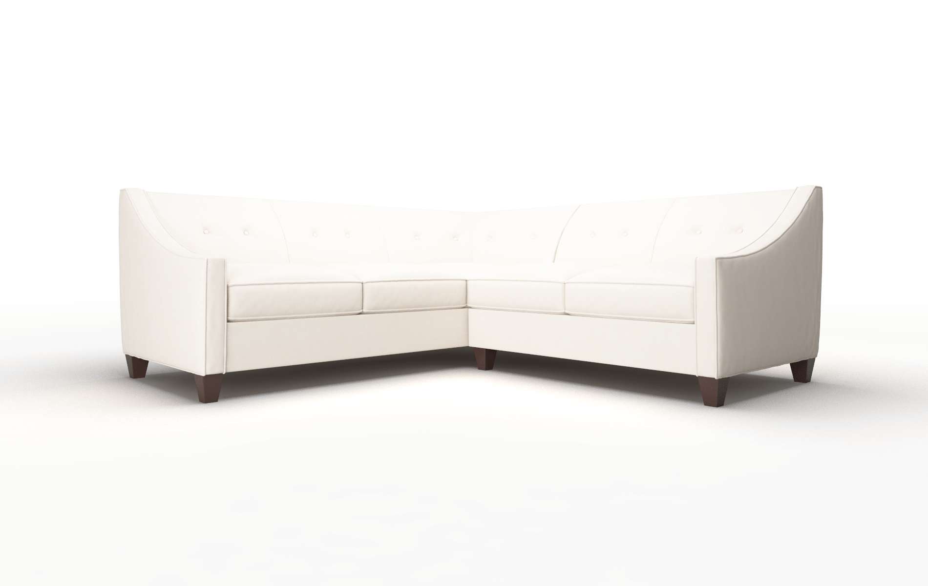 Berlin Blanche Milky Sectional espresso legs 1