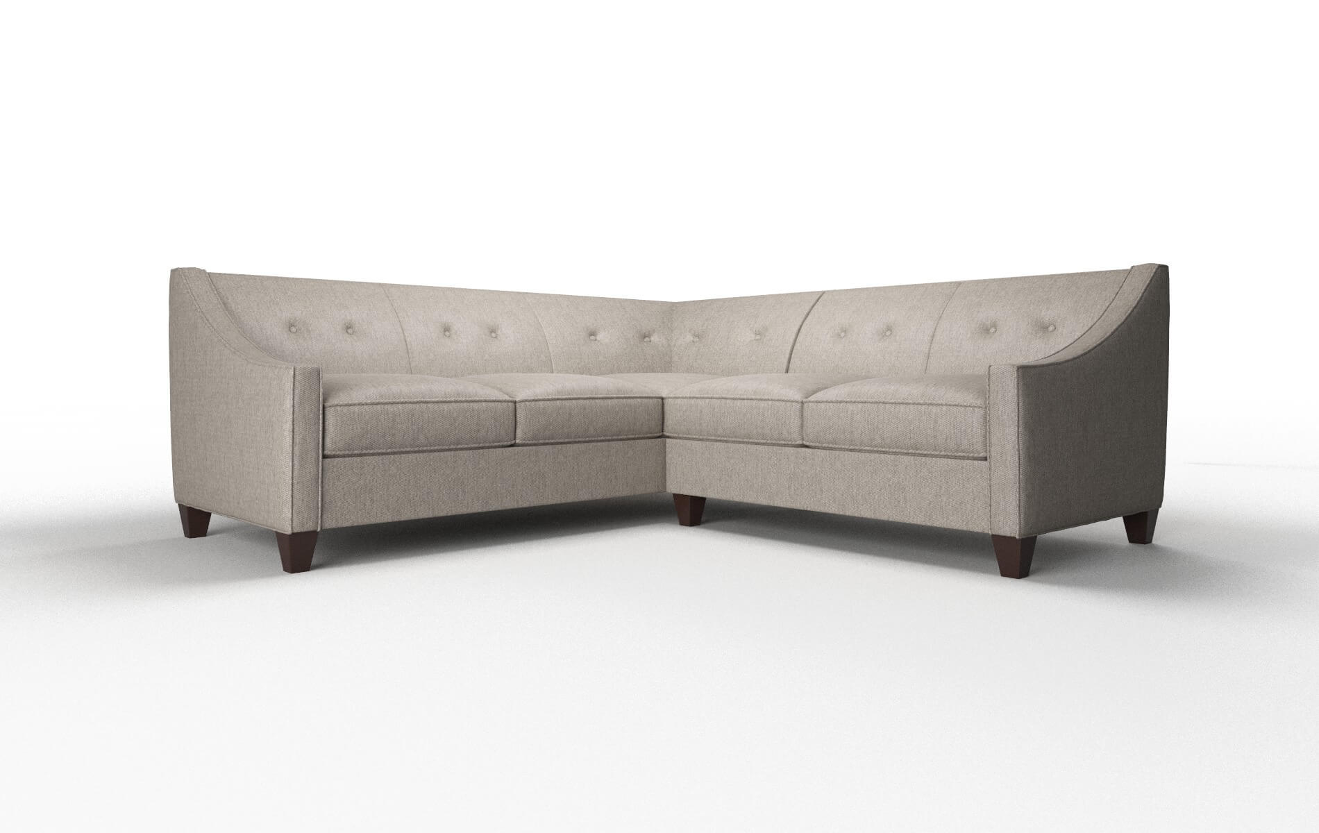 Berlin Cosmo Taupe Sectional espresso legs 1