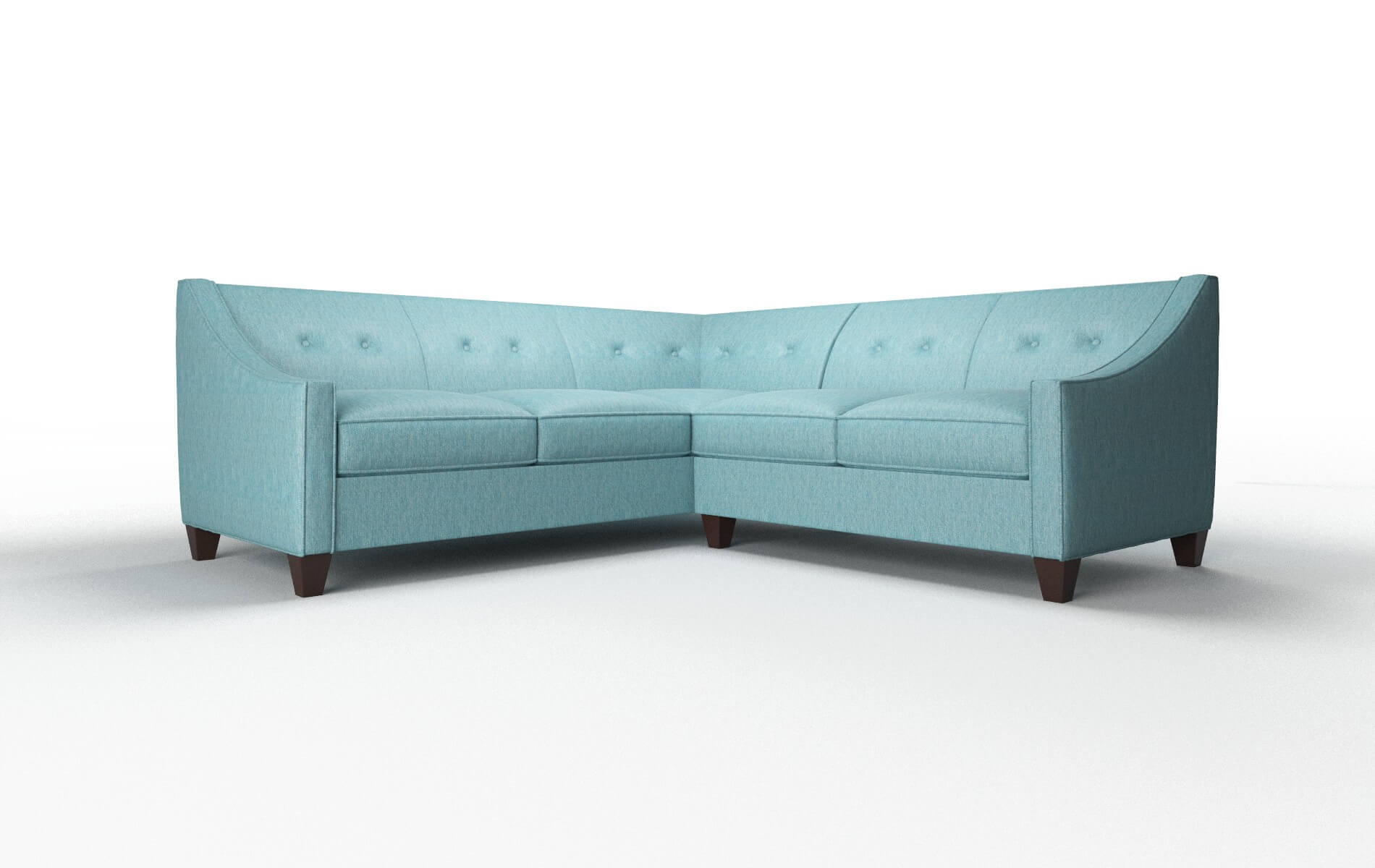 Berlin Cosmo Turquoise Sectional espresso legs