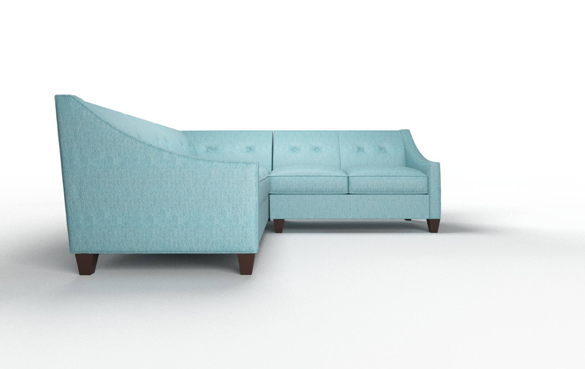 Berlin Cosmo Turquoise Sectional espresso legs 2