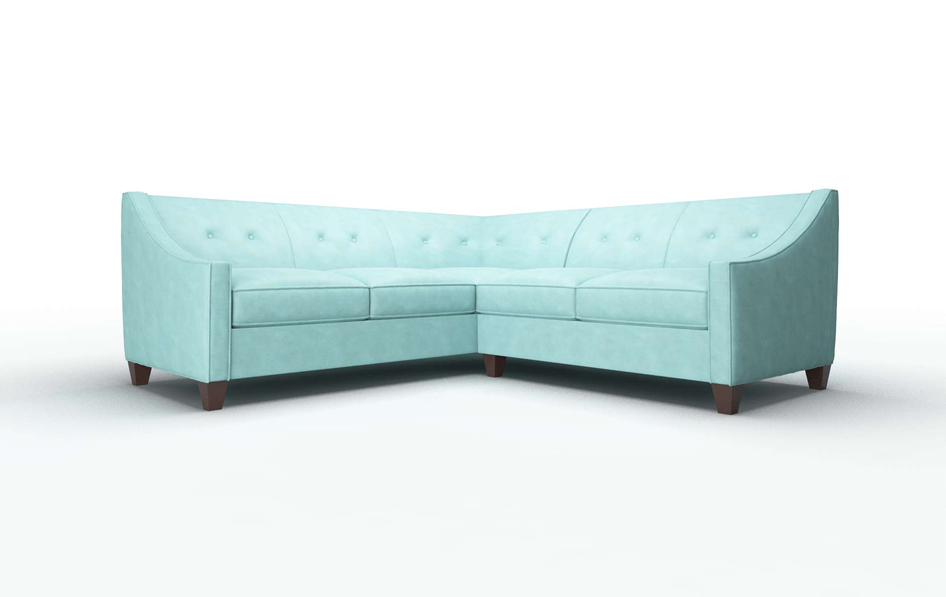Berlin Curious Turquoise Sectional espresso legs