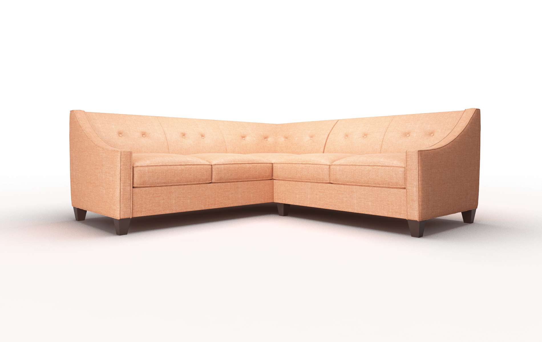 Berlin Durham Tangerine Sectional espresso legs 1