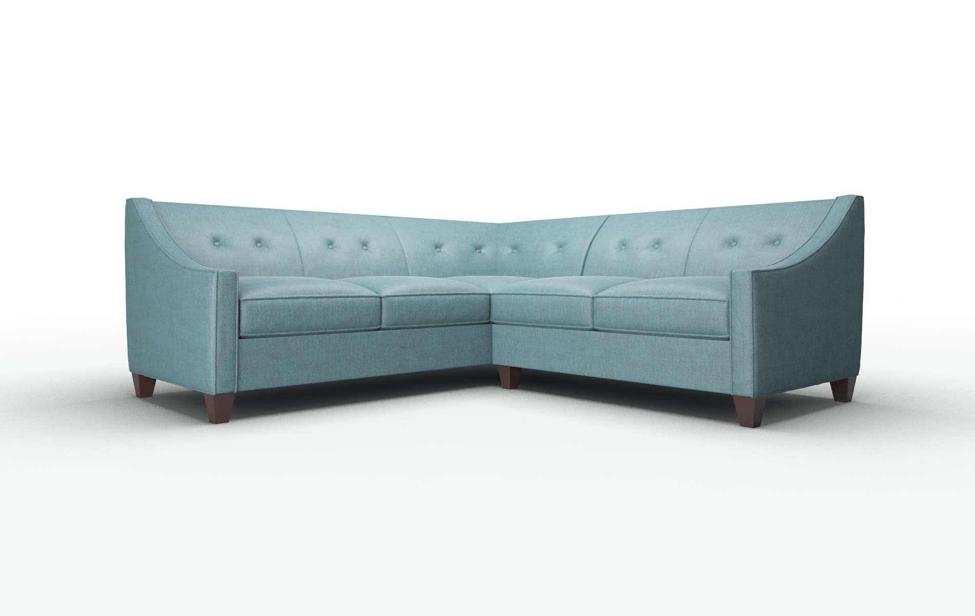 Berlin Elliot Teal Sectional espresso legs 1