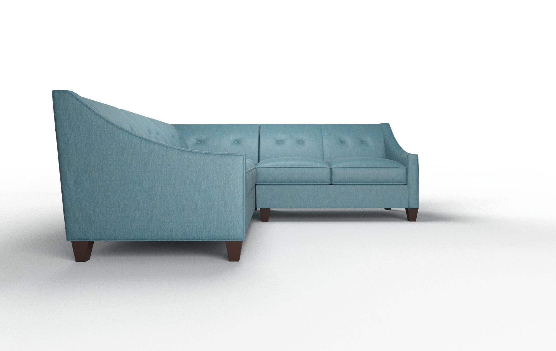 Berlin Merit Peacock Sectional espresso legs 2