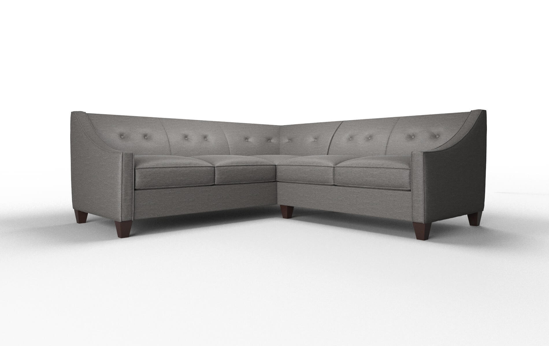 Berlin Oscar Grey Sectional espresso legs 1