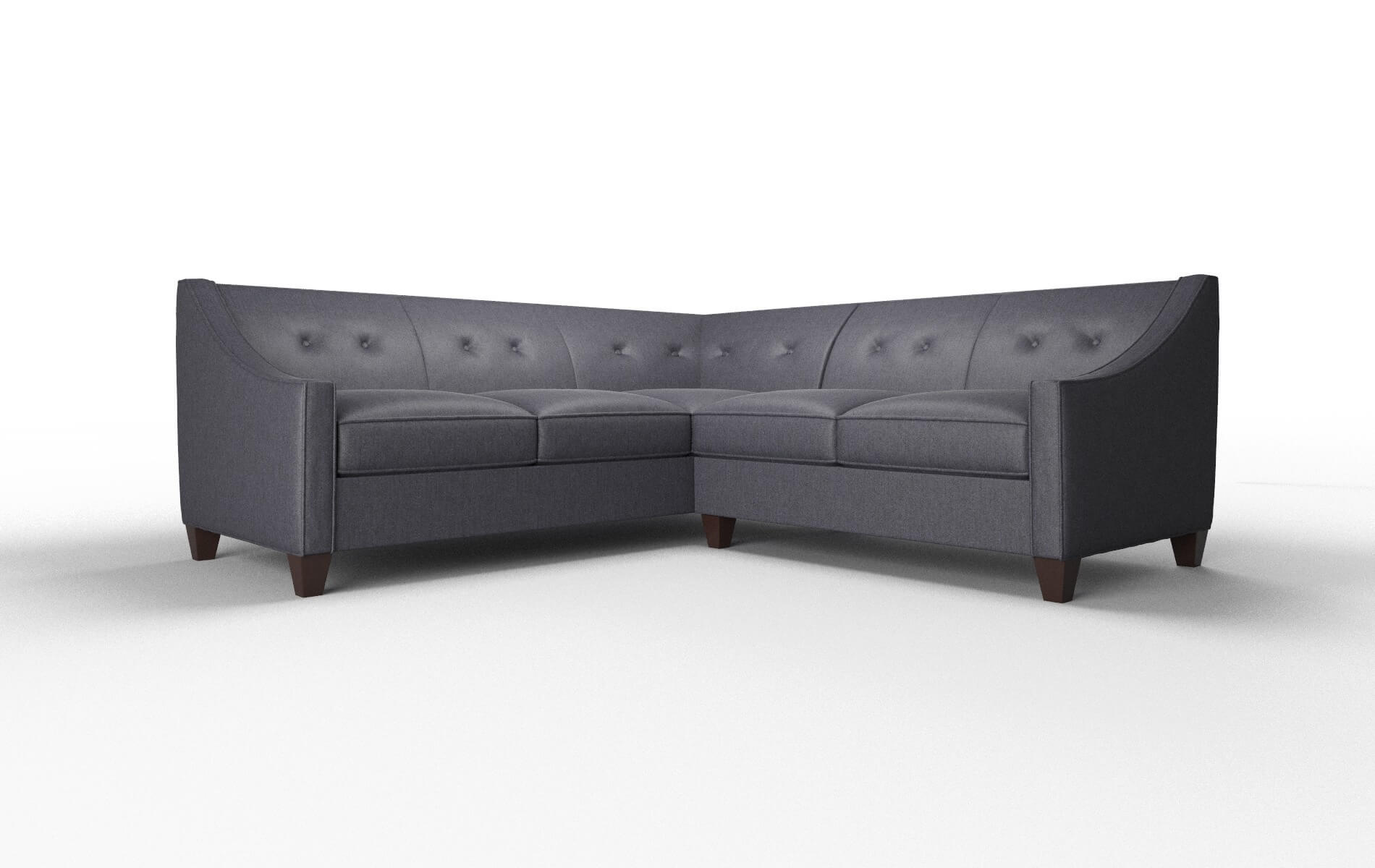 Berlin Sasha Navy Sectional espresso legs 1