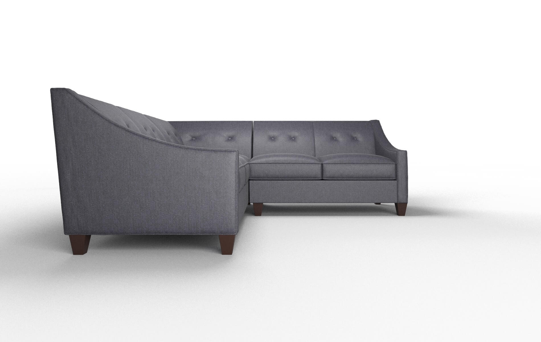 Berlin Sasha Navy Sectional espresso legs 2