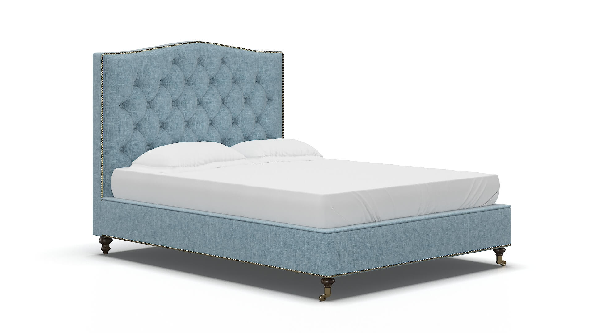 Bijou Atlas Turquoise Bed espresso legs 2