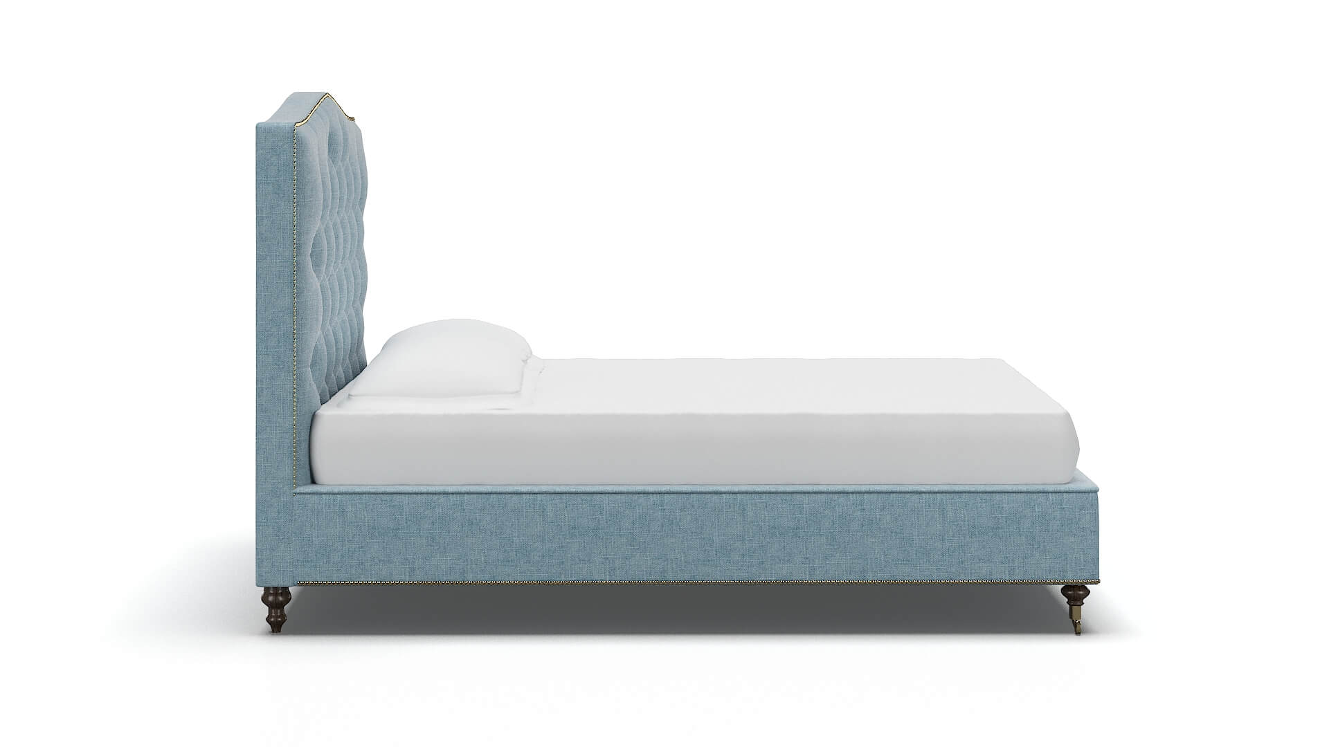 Bijou Atlas Turquoise Bed espresso legs 3